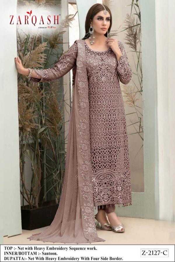 Zarqash Maria 2127 Net Embroidery Pakistani Suits Collection